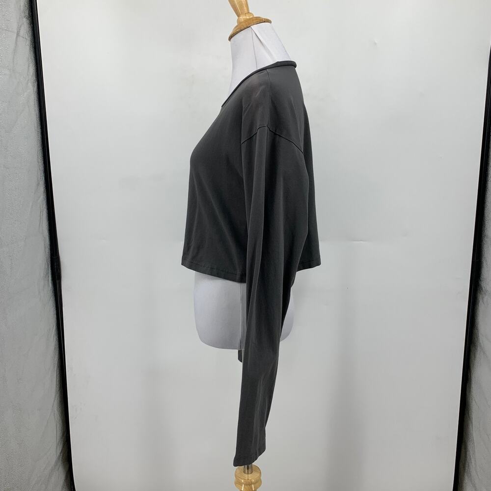 Alphalete Top Womens S Small Graphite Lifestyle Fit Long Sleeve Athletic Cropped - Picture 4 of 11